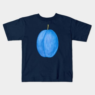 Plum ~ Watercolor Fruit Painting Kids T-Shirt